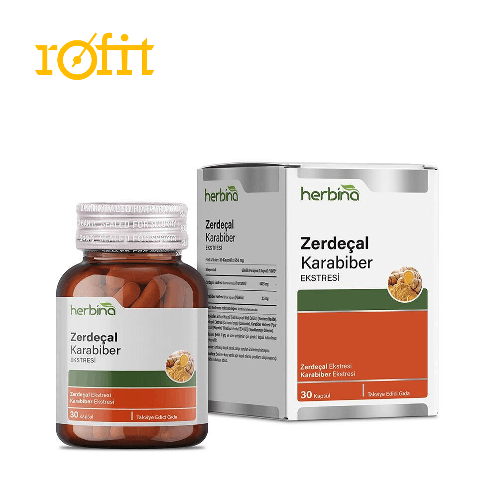herbina-turmeric-black-pepper-extract عصاره زردچوبه و فلفل سیاه هربینا 30 کپسول